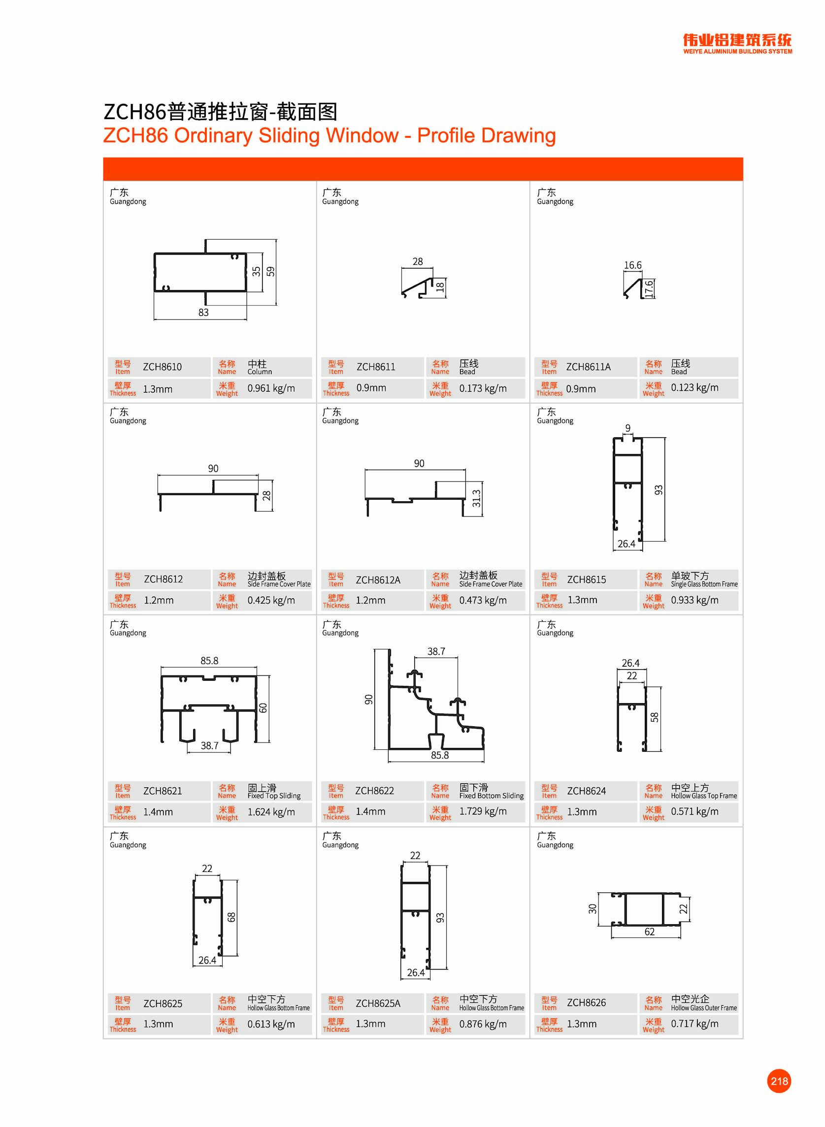 WY-A90GT Gasket Thermal Break Sliding Door